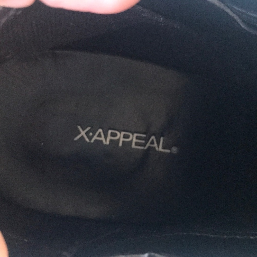 Xappeal Angel Black Suede Ankle Booties Buckle Zip High Heel Size 10 - Picture 6 of 8